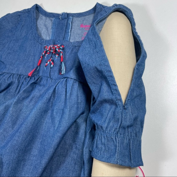 NWT Nannette floral printed chambray babydoll top with navy blue legging Size 3T - Picture 6 of 7